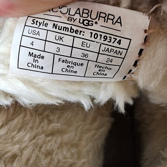 UGG Koolaburra Suede Leather Shearling Fur Lined Winter Boots Cranberry Size 4 - Picture 3 of 15